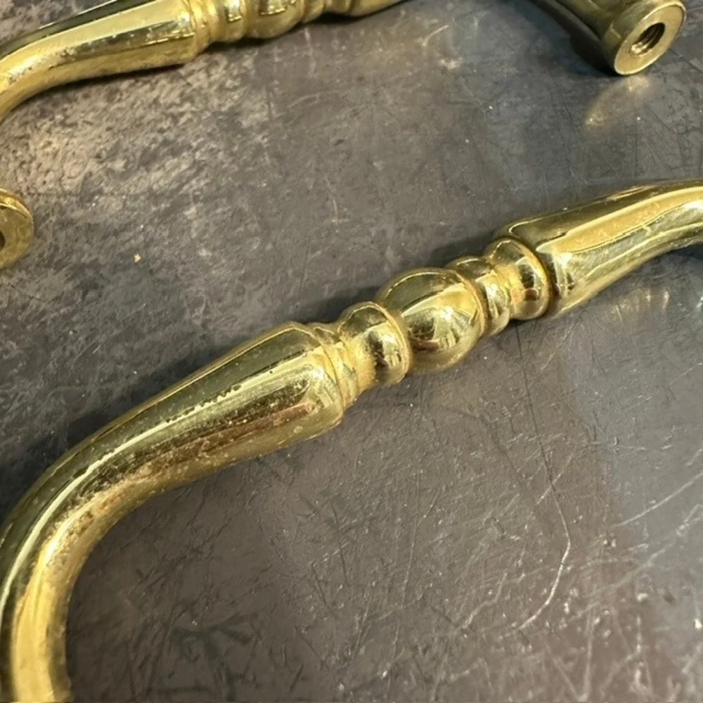 Vintage Brass Drawer Pulls Lot 8‎ Colonial Farmhouse Cabinet Hardware 3in